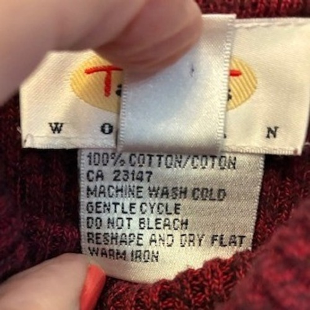 Talbots Turtleneck Sweater Flaw 1X Burgundy Good Ribbed Cotton Knit Long Sleeve - Picture 4 of 7